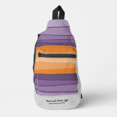 抽象芸術サンセットイベントカスタムタグライン会社名 スリングバッグ (正面)