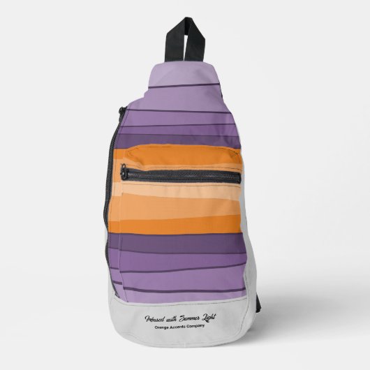 抽象芸術サンセットイベントカスタムタグライン会社名 スリングバッグ (正面)