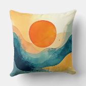 抽象芸術サンセットウェーブズアート クッション (裏面)