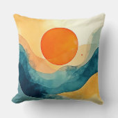 抽象芸術サンセットウェーブズアート クッション (正面)