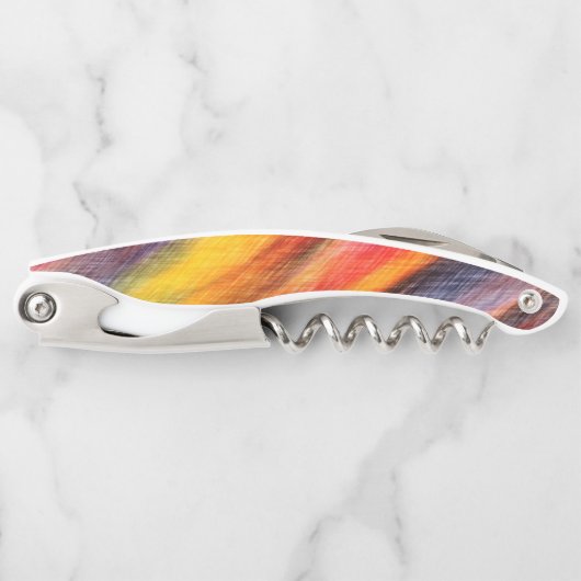 抽象芸術サンセットカラーウェイターコルクねじ ソムリエナイフ (正面)