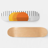 抽象芸術サンセット白黒オレンジイエロートレンディー スケートボード (横)