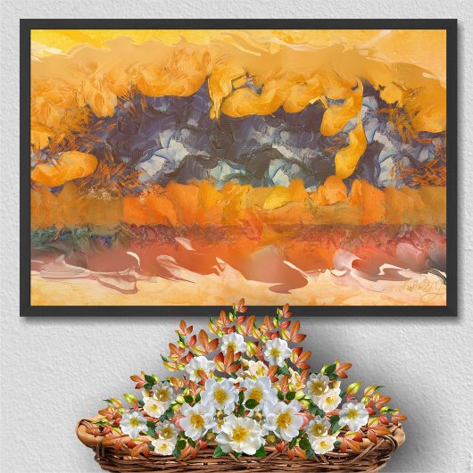 抽象芸術サンセット0612アートプリント ポスター