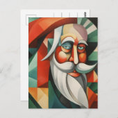 抽象芸術サンタクロース ポストカード (正面/裏面)