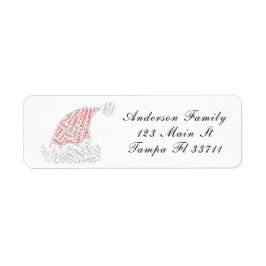 抽象芸術サンタズハット差出人住所ラベル ラベル