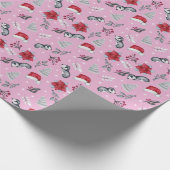 抽象芸術サンタ帽子ウィンターベリークリモダンスマス ラッピングペーパー (角)