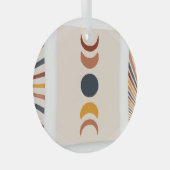 抽象芸術サンムーンボーホポスター ガラスオーナメント (正面右)