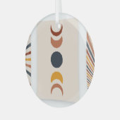 抽象芸術サンムーンボーホポスター ガラスオーナメント (正面左)