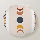抽象芸術サンムーンボーホポスター ラウンドクッション (裏面)