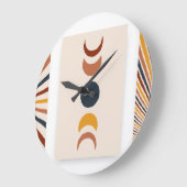 抽象芸術サンムーンボーホポスター ラージ壁時計 (傾斜)