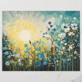 抽象芸術サンライズワイルドフラワーズフィールドスクラップブック紙 (正面)