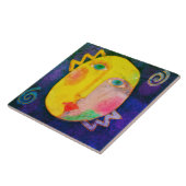 抽象芸術サン顔デジ絵を描タル タイル (側面)