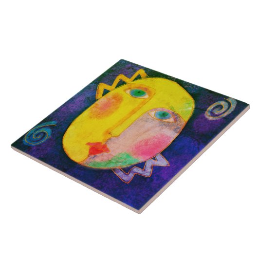 抽象芸術サン顔デジ絵を描タル タイル (側面)