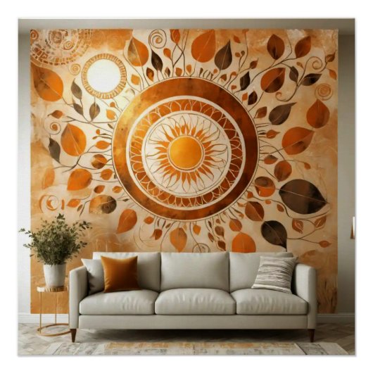 抽象芸術サン#1ウォールアート ポスター (正面)