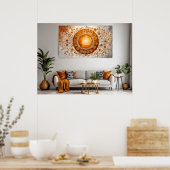 抽象芸術サン#4ウォールアート ポスター (キッチン)