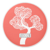 抽象芸術サークルの木と生きたサンゴの名前 セラミックノブ (正面)