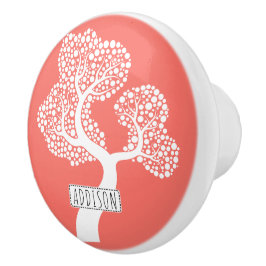 抽象芸術サークルの木と生きたサンゴの名前 セラミックノブ