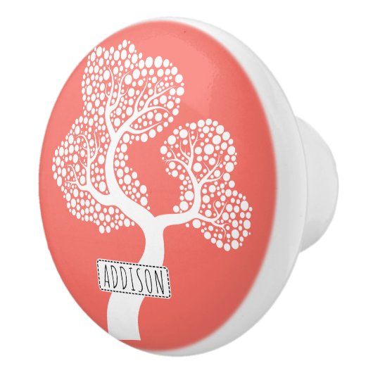 抽象芸術サークルの木と生きたサンゴの名前 セラミックノブ (右)