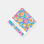 抽象芸術サークルアートハッピーバースデーカラフルおもしろい スタンダードカクテルナプキン (角)