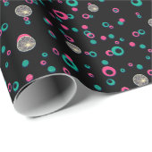 抽象芸術サークルグリッター金ゴールドグリーンピンククリスマス ラッピングペーパー (ロールコーナー)