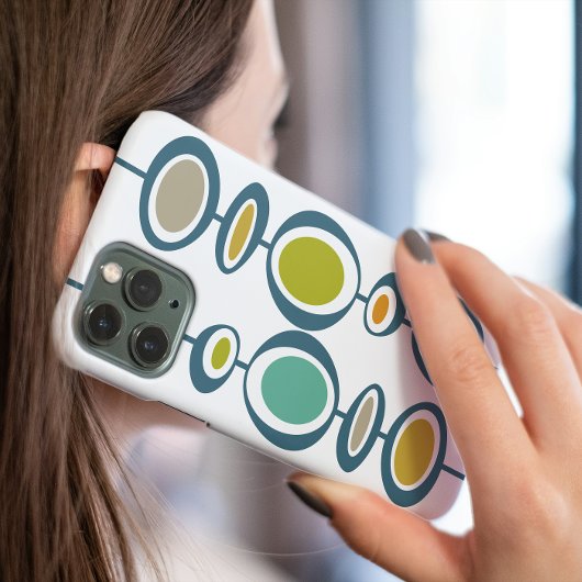 抽象芸術サークルターコイズオレンジミッドセンチュリー Case-Mate iPhoneケース