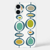 抽象芸術サークルターコイズオレンジミッドセンチュリー Case-Mate iPhoneケース (裏面)