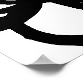 抽象芸術サークルデザインブラックオンホワイトプリント ポスター (角)