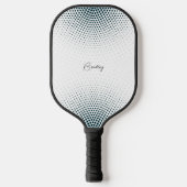抽象芸術サークルブラックハーフトーンドットカスタム文字 ピックルボールラケット (正面)
