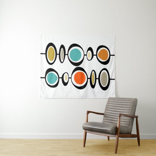 抽象芸術サークル中世紀モダンはっきりしたレトロ タペストリー (インサイチュ(横))