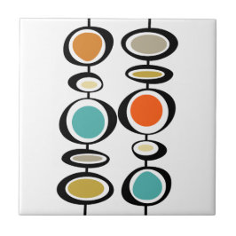 抽象芸術サークル中世紀モダンカラフルレトロ タイル