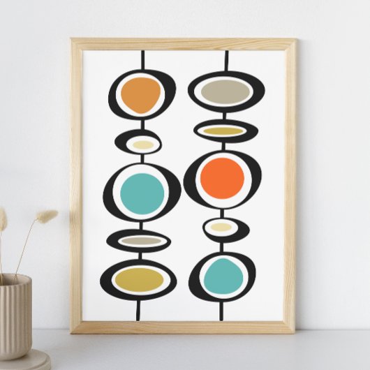 抽象芸術サークル中世紀モダンカラフルレトロ ポスター