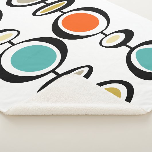 抽象芸術サークル中世紀型モダンスローバック シェルパブランケット (3/4)