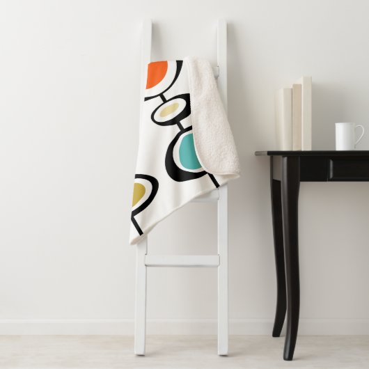 抽象芸術サークル中世紀型モダンスローバック シェルパブランケット (インサイチュ)