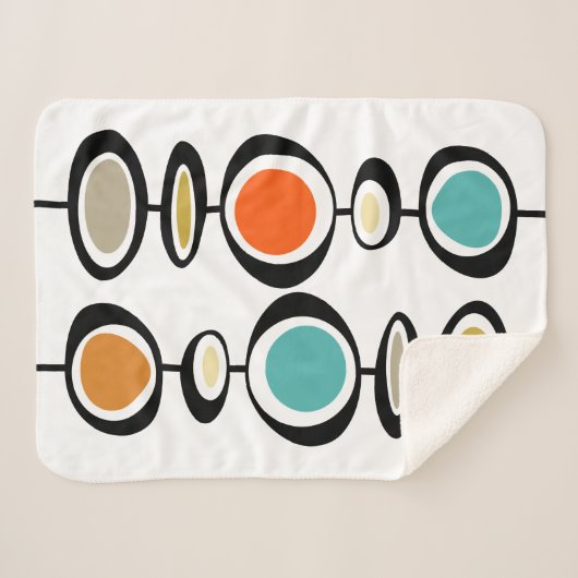 抽象芸術サークル中世紀型モダンスローバック シェルパブランケット (正面(横))