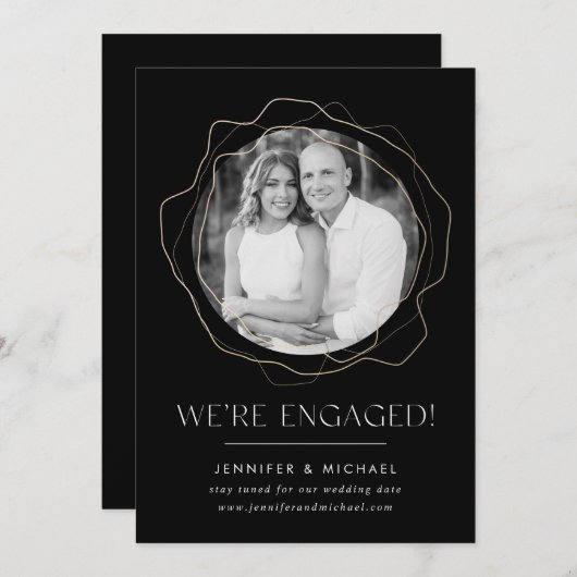 抽象芸術サークル写真婚約の発表 招待状 (正面/裏面)