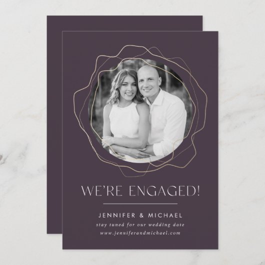 抽象芸術サークル写真婚約の発表 招待状 (正面/裏面)