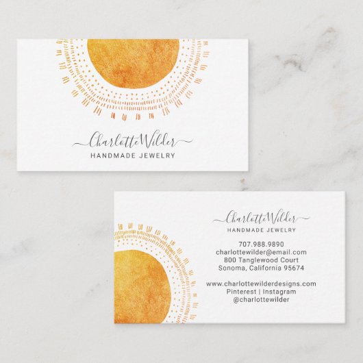 抽象芸術サークル手作りジュエリー名刺 名刺 (正面/裏面)