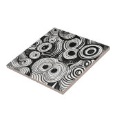 抽象芸術サークル目アート白黒 タイル (側面)