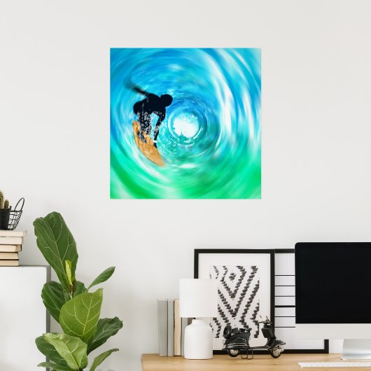 抽象芸術サーファーシルエットポスター ポスター (ホームオフィス)