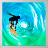 抽象芸術サーファーシルエットポスター ポスター (正面)