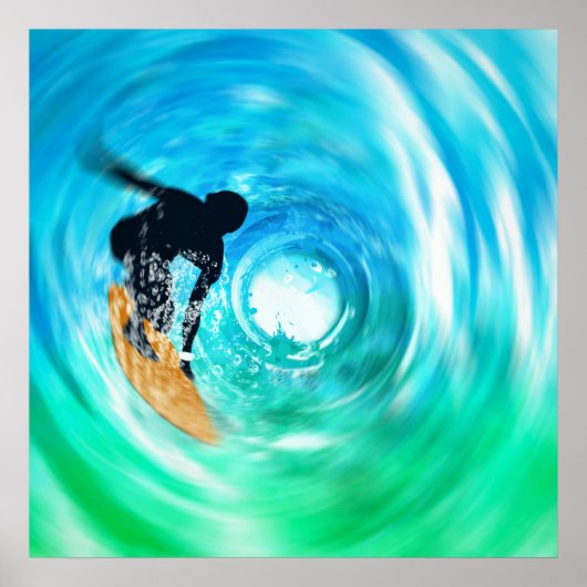 抽象芸術サーファーシルエットポスター ポスター (正面)