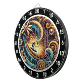 抽象芸術サーファーON WAVE with Sunset ダーツボード (正面右)