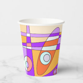抽象芸術サーフィンオレンジ紫 紙コップ