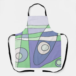 抽象芸術サーフィングリーンパープル エプロン