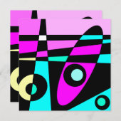 抽象芸術サーフィンターコイズホットピンクイエローブラック (正面/裏面)