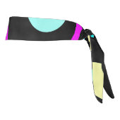 抽象芸術サーフィンターコイズホットピンクイエローブラック タイヘッドバンド (回転90)