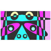 抽象芸術サーフィンターコイズホットピンクイエローブラック テーブルクロス (正面(横))