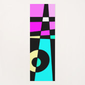 抽象芸術サーフィンターコイズホットピンクイエローブラック ヨガマット (正面)