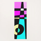 抽象芸術サーフィンターコイズホットピンクイエローブラック ヨガマット (裏面)