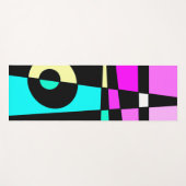 抽象芸術サーフィンターコイズホットピンクイエローブラック ヨガマット (正面(横))